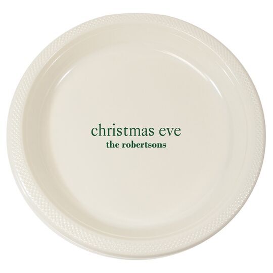 Big Word Christmas Eve Plastic Plates
